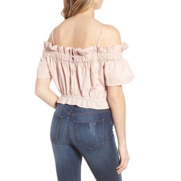 BP. Cold Shoulder Ruffle Trim Top - Picture 5 of 7